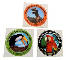 3 VTG 1980s Freizeit-Land Geiselwind Parking Stickers Amusement Park Germany Lot