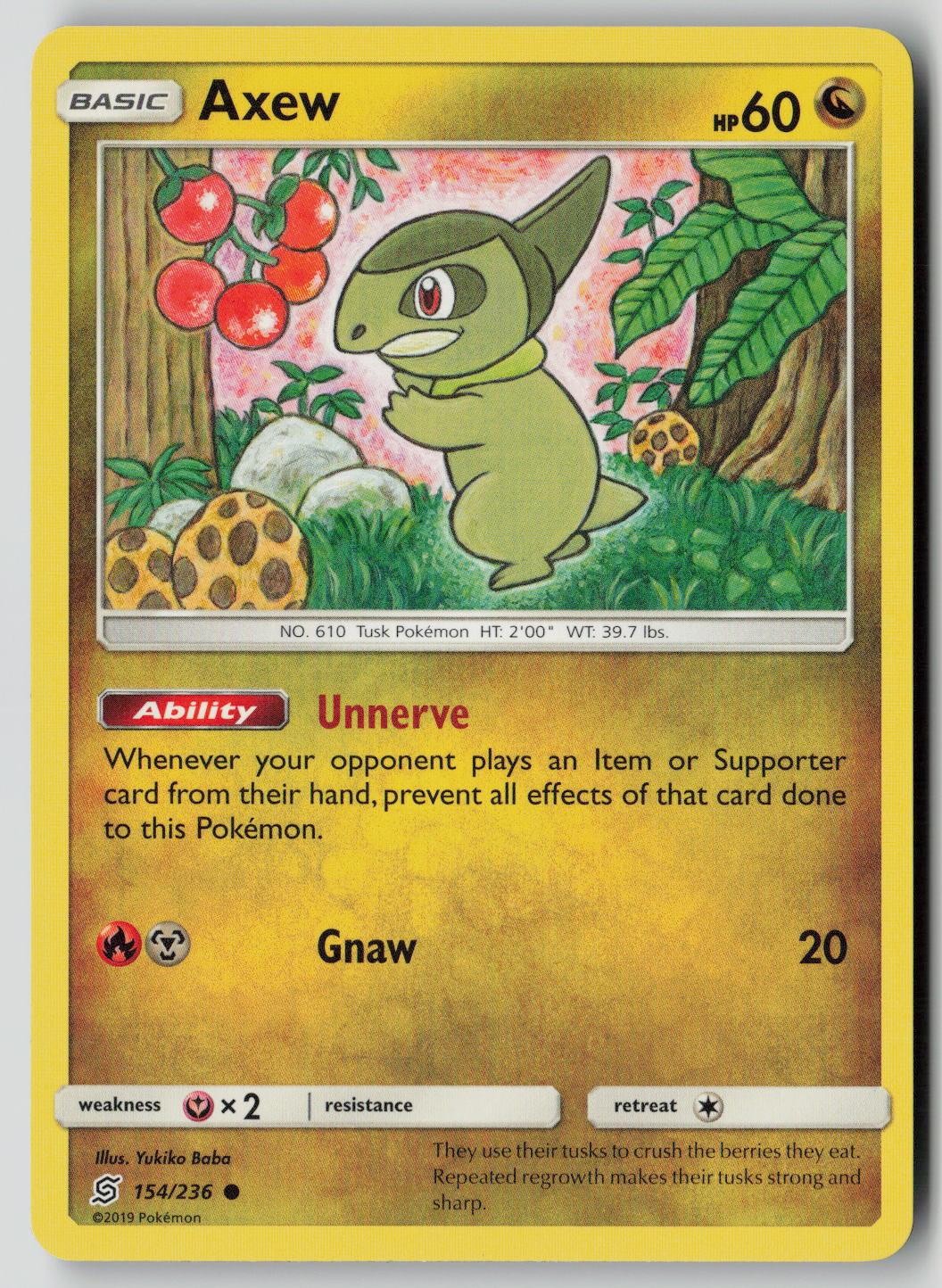 Axew 154/236 Common Unified Minds Pokemon LP