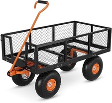 900LB Capacity Heavy Duty Steel Garden Cart Metal Utility Garden Carts Wagon