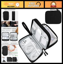 Large Travel Cable Organizer Bag - Waterproof Double Layer Pouch for Electronics