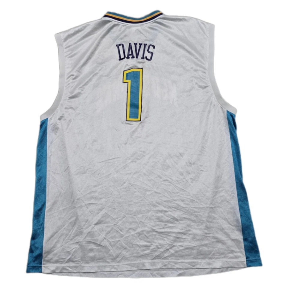 Camiseta deportiva vintage de los New Orleans Hornets para hombre 3XL Baron Davis #1 Reebok blanca Foto 2 de 4