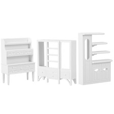 White ABS Reusable Miniature House Cabinet Model Set for Decoration 3Pcs