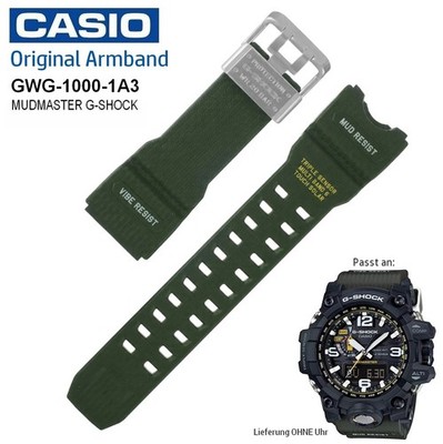 Uhrenarmband Original CASIO für GWG-1000-1A3 G-Shock, dunkel grün, 10632704