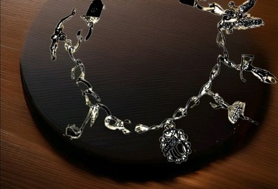 BEAU Sterling Silver Charm Bracelet, 6 Beautiful Charms