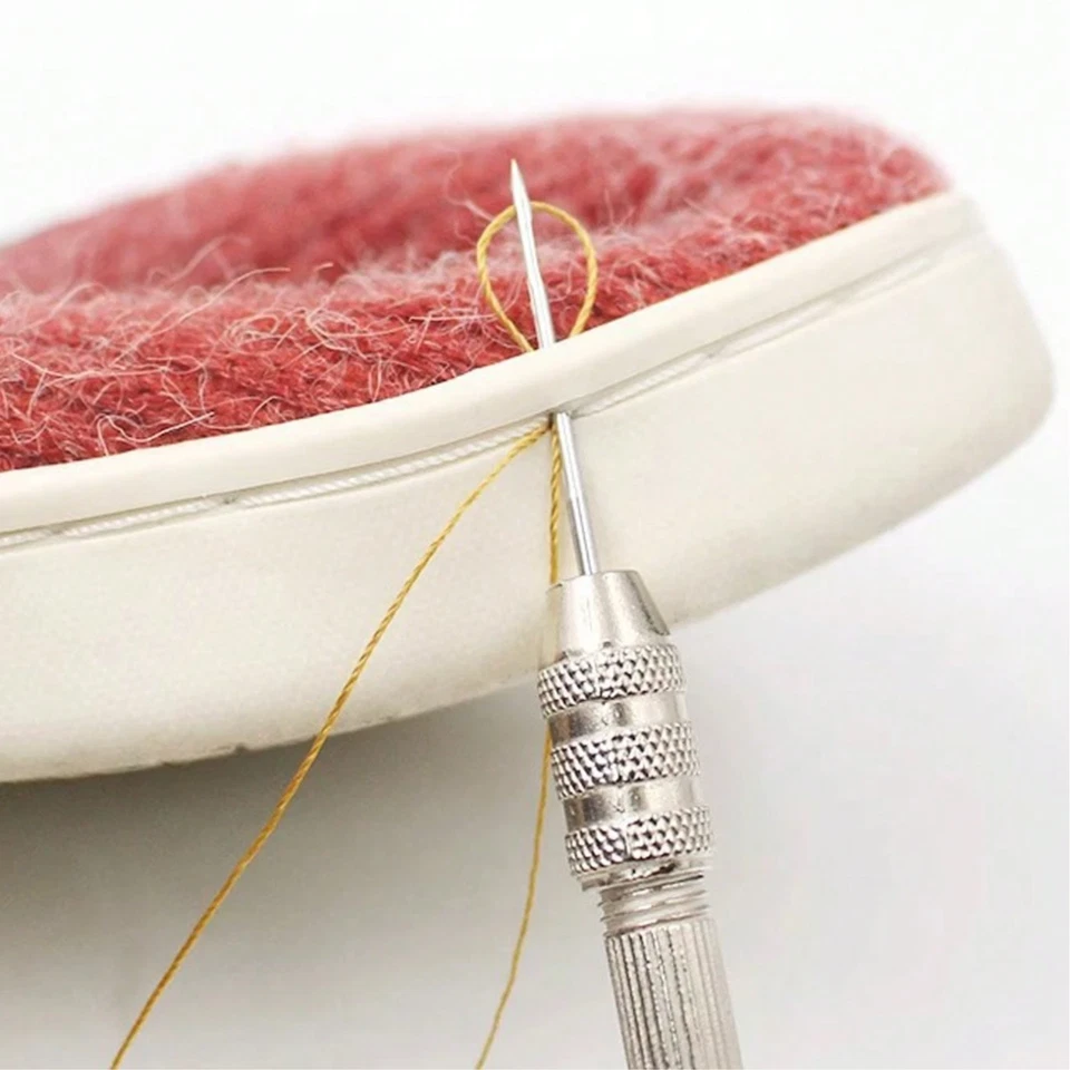 Juego de 5 punzones de coser de cuero con agujas reemplazables hágalo usted mismo kit de herramientas artesanales de cuero Reino Unido - Imagen 3 de 4