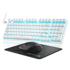 Mechanical Gaming Keyboard and , 98 Keys LED Backlit Keyboard with Floating K...