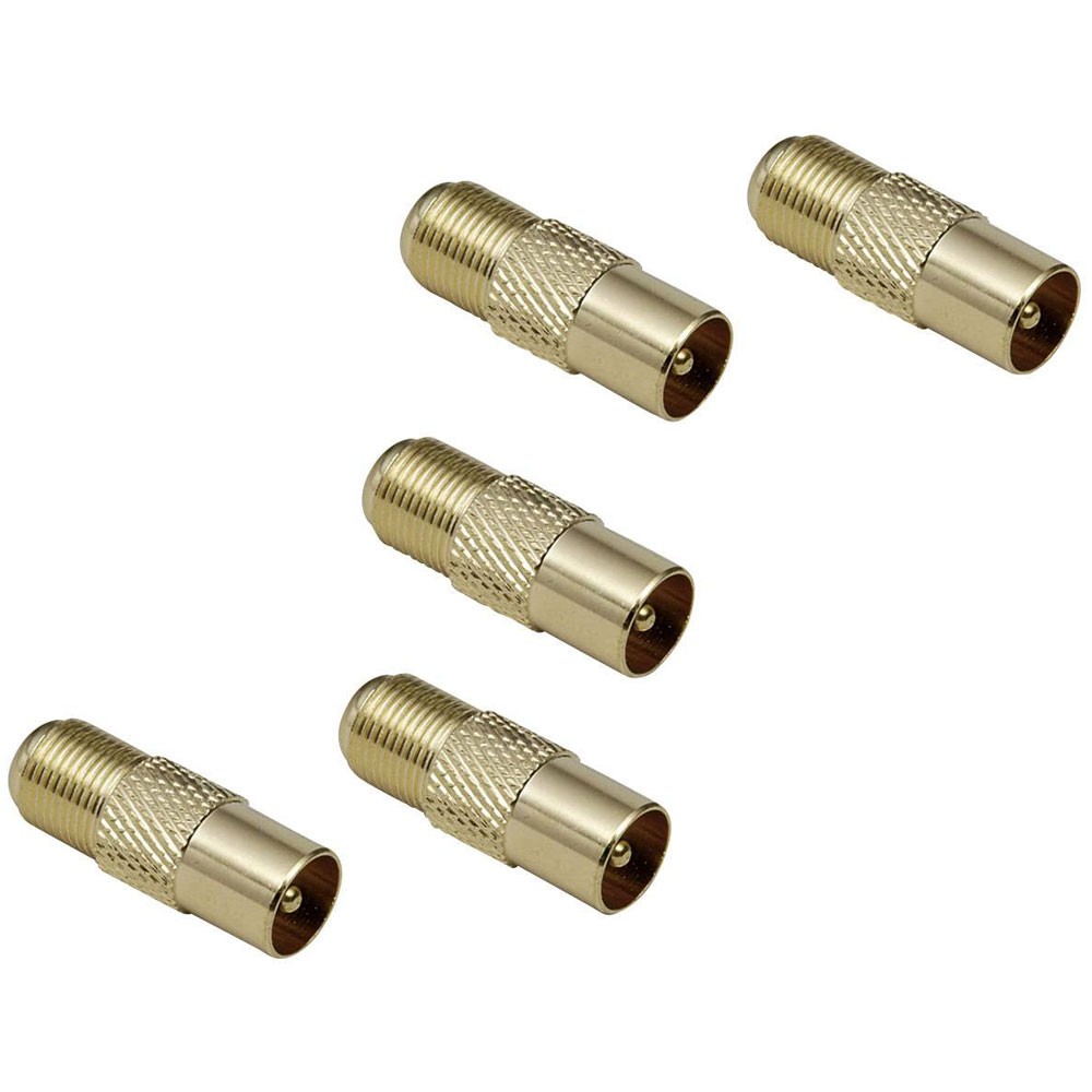 BKL Coax F Adapter gold-plated IEC F socket 5 pcs.