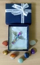 7pc Set 7 Chakra Crystals Tumbled Stone Gemstone With Pendant Healing Reiki Box