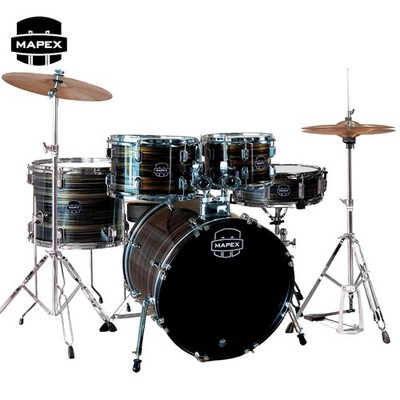 Mapex COMET 5-Piece 18'' BD Complete Drum Kit Ebony Yellow Grain CM5844FTCFJ