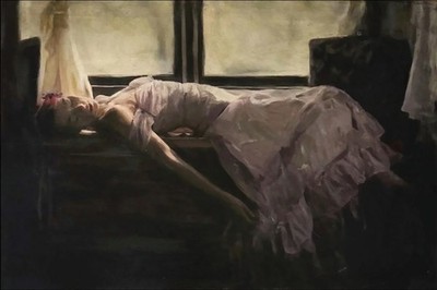 OXER ORIGINAL ''Chatterton's Muse'' Mädchen Frau Henry Wallis viktorianisches ÖLGEMÄLDE