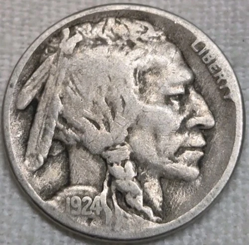 1924 S Buffalo Nickel VG+ or F Fine.  Free Shipping