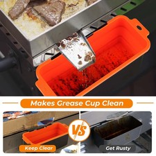 2pcs Silicone Grease Cup Liners Blackstone Griddle Accessories Drip Pan Liners