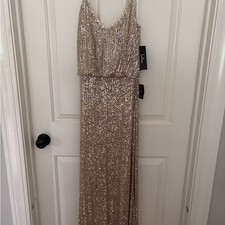 Lulus NWT Broadway Sequin Silver Maxi. Dress
