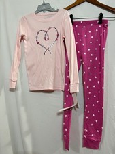 New Carter's Girls Bestfriend Hearts Pajama Set Snug fit Long Sleeve Sz 7,12,14