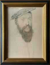 Original Portrait Drawing of 16th-Century Lord Vaux, After Hans Holbein