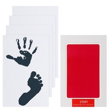 Small Inkless Hand and Footprint Kit, Mess Free Footprint Kit, Red