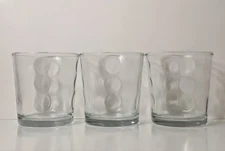 Libbey Impressions Drinkware 3 Glasses Clear Unique Four-Sided Dimpled Design 