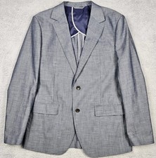 Bonobos Blazer Mens 42R Gray 2 Button Slim Fit Double Vent Cotton Sport Coat