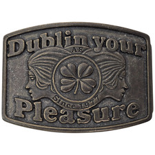 Dublin Your Pleasure Belt Buckle Clover Irish American Eagle St. Patricks Day