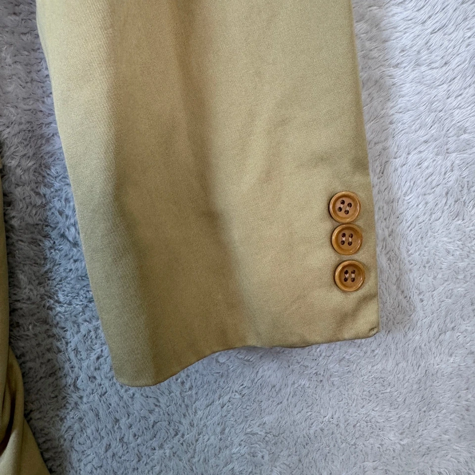 Chaqueta Blazer DE COLECCIÓN ISAIA Para Hombres 44S Caqui Beige Algodón Hecha en Italia Preppy Foto 3 de 4