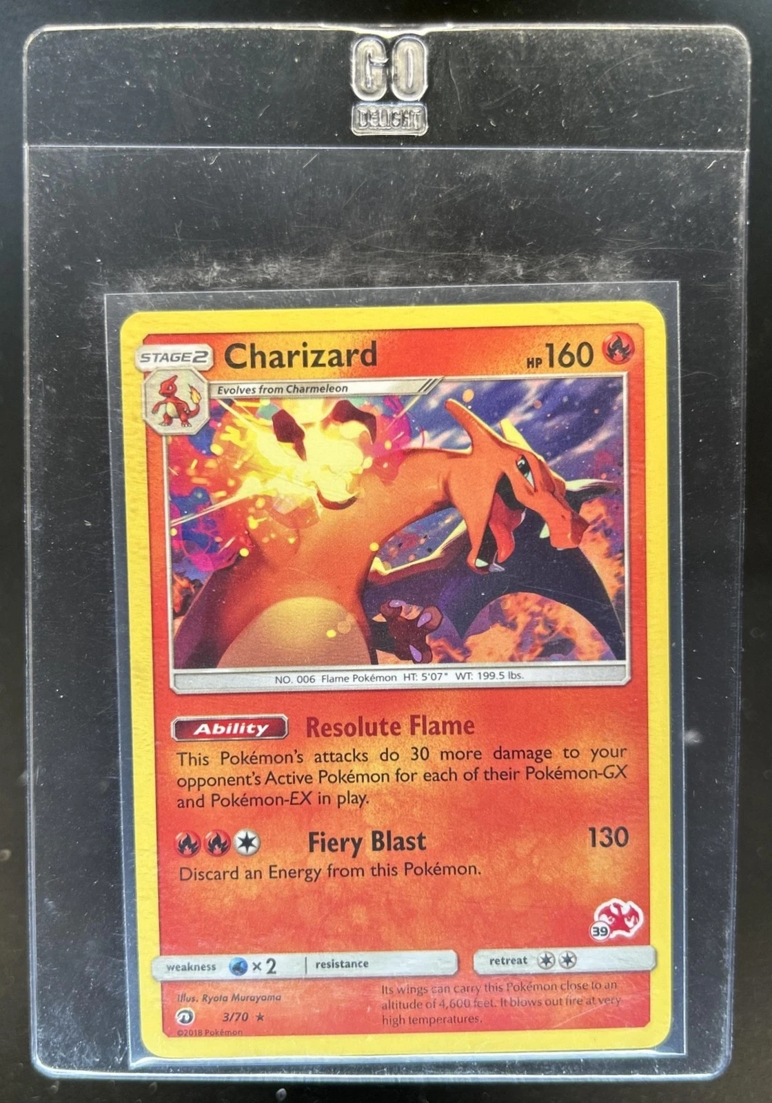 2018 Pokemon SM Dragon Majesty Charizard Holo #3/70
