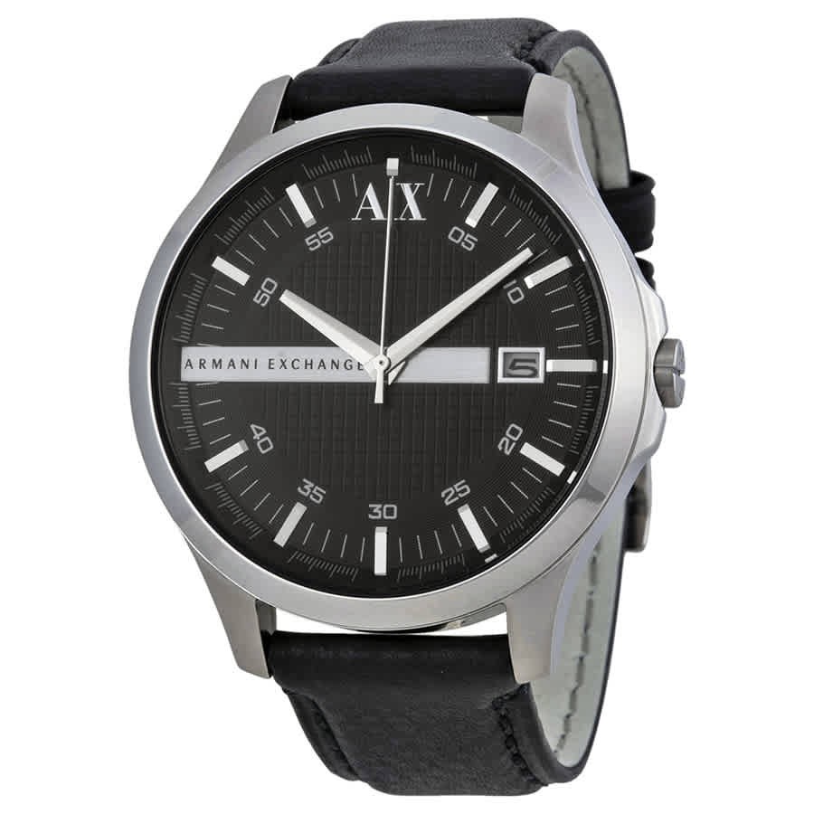 Armani AX Exchange Whitman Black Dial Black Leather Men Watch AX2101