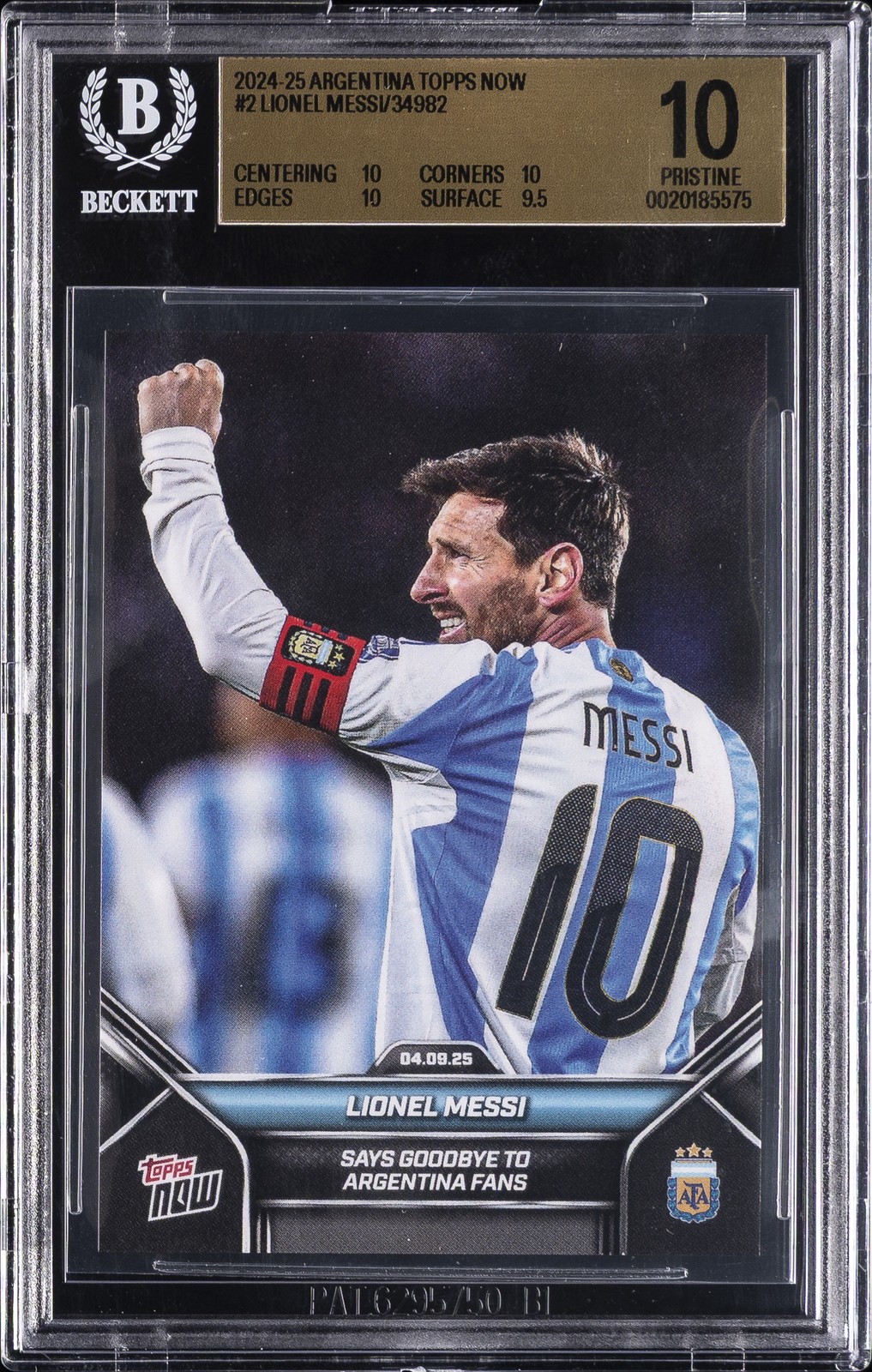 2024 TOPPS NOW #2 LIONEL MESSI BGS 10 view 1