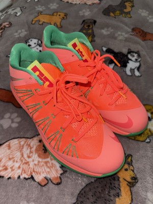 Nike Lebron X Low Shoes Mens 10.5 Watermelon Bright Mango