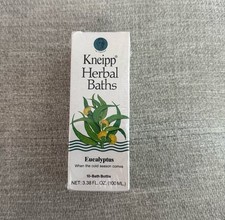 NEW Vintage Kneipp Herbal Baths - Eucalyptus. 10 Bath Bottle 3.38 fl oz