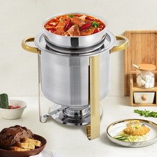 Stainless Steel Round Soup Warmer with Handle,Warmer Soup with Pot Lid