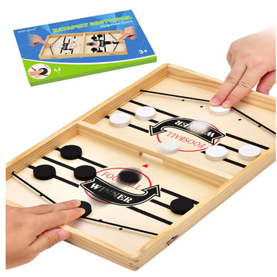 Sling Puck Brettspiel Holz Hockey 2 in 1 Tischhockey schnell interaktiv Kinder