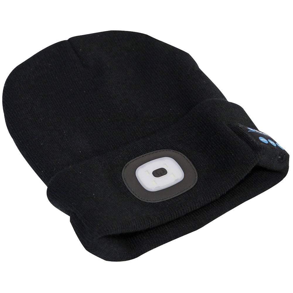 Sealey Beanie Hat 4 SMD LED USB Rechargeable with Wireless Headphones
