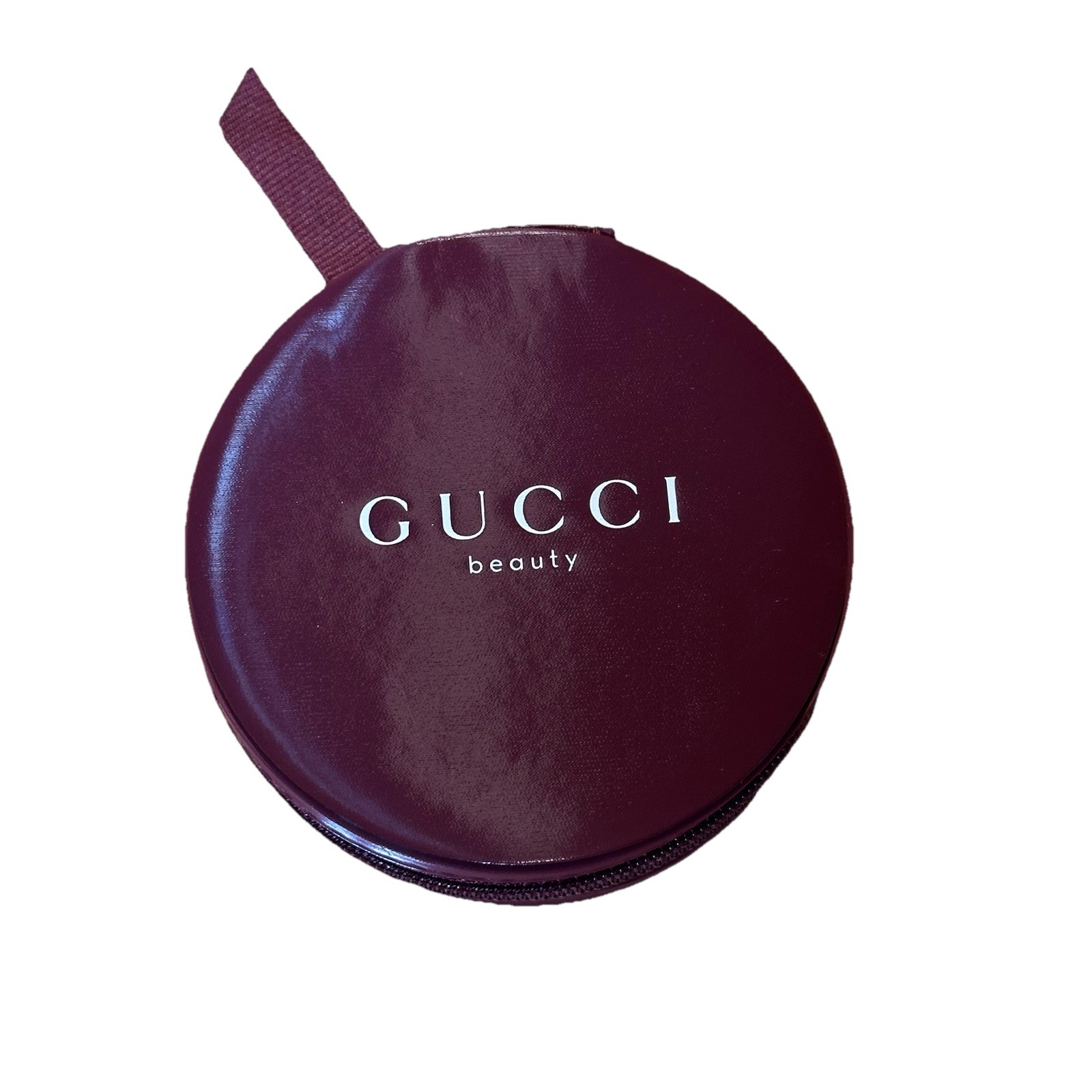 Gucci Beauty Cushion Pouch Small Round Case Cosmetic Makeup New Sealed Burgundy