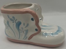 Napco Vintage Baby Planter Shoe Pink and Blue Baby Shower