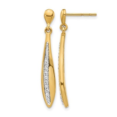 Ovale Ohrhänger 14 Karat Gelbgold 1/4 Karat Diamant Ohrhänger Damen