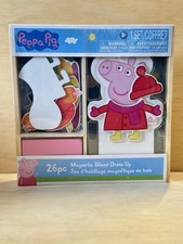 Peppa Pig Play Set 26 Pc-Magnetic Wooden Dress Up Doll - Creative Play - Sealed