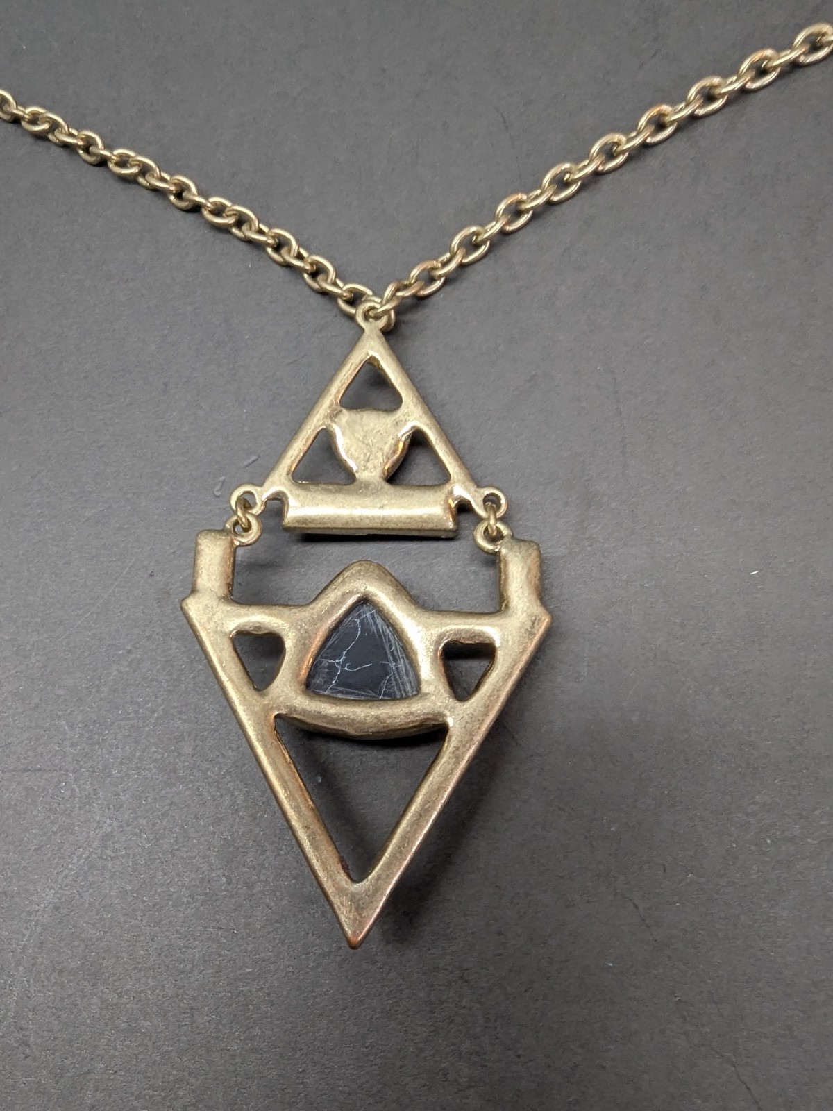 Pyramid Triangular Design Dangle Pendant Chunky N… - image 3