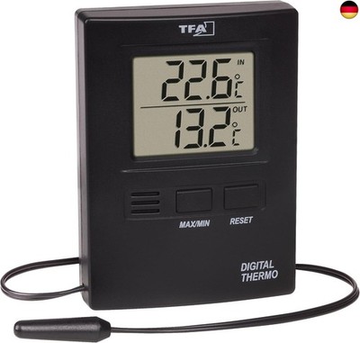 TFA Dostmann Digitales Thermometer für Innen und Außen, 30.1012.01, w