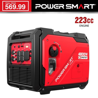 #ad #ad PowerSmart 4800W Gas Inverter Generator 223cc Engine 10H Runtime CO Detect $569.99