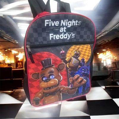 Five Nights at Freddy's Unisex Red/Black Glimmering school Backpack