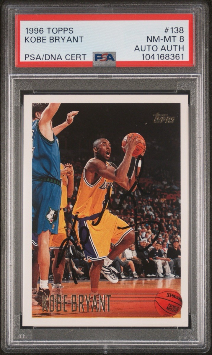 1996 Topps Kobe Bryant Los Angeles Lakers RC Rookie HOF #138 PSA 8