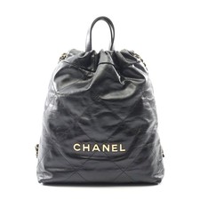 Chanel Leather Small Backpack Women Black One Size