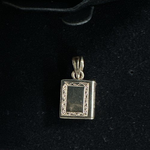 14k Yellow Gold with Rose Gold Cross Bible Locket Praise The Lord Charm Pendant - Picture 4 of 9