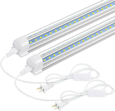 2 PACK 2 Foot LED Tube Light Fixtures T8 2FT LED Shop Lights V Shaped 20W 5000K