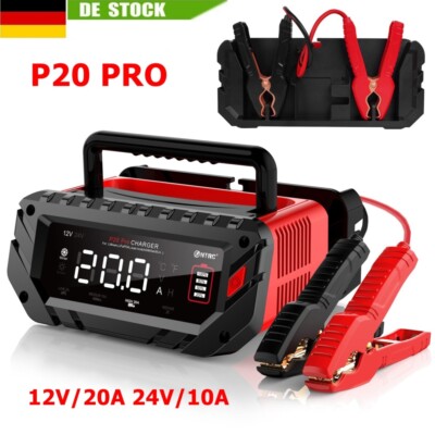 Autobatterie Ladegerät 20A KFZ Auto AGM Ladegerät Batterie Starthilfe 12V/24V