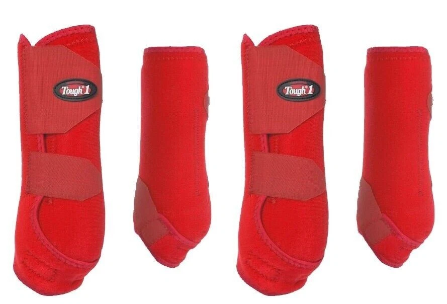 Tough 1 Set of Four Red Premium Sport Boots Size Large equine 64-18000 - Image 2 of 2