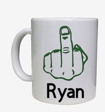Personalized Fuk You Flip Off Middle Finger Funny Gag Gift Coffee Mug Cup 11oz