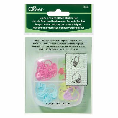Klee Schnellverriegelung Stich Marker Set zum Stricken - 36 Marker im Koffer