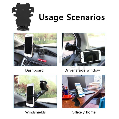 Universal 360° Windshield Mount Car Holder Cradle For Mobile Smart Phone - Picture 3 of 16