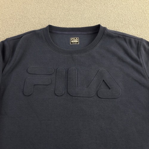 Fila Sweatshirt Adult Extra Large Mens Navy Casual Pullover Jumper Sweater Logo - Picture 2 of 10